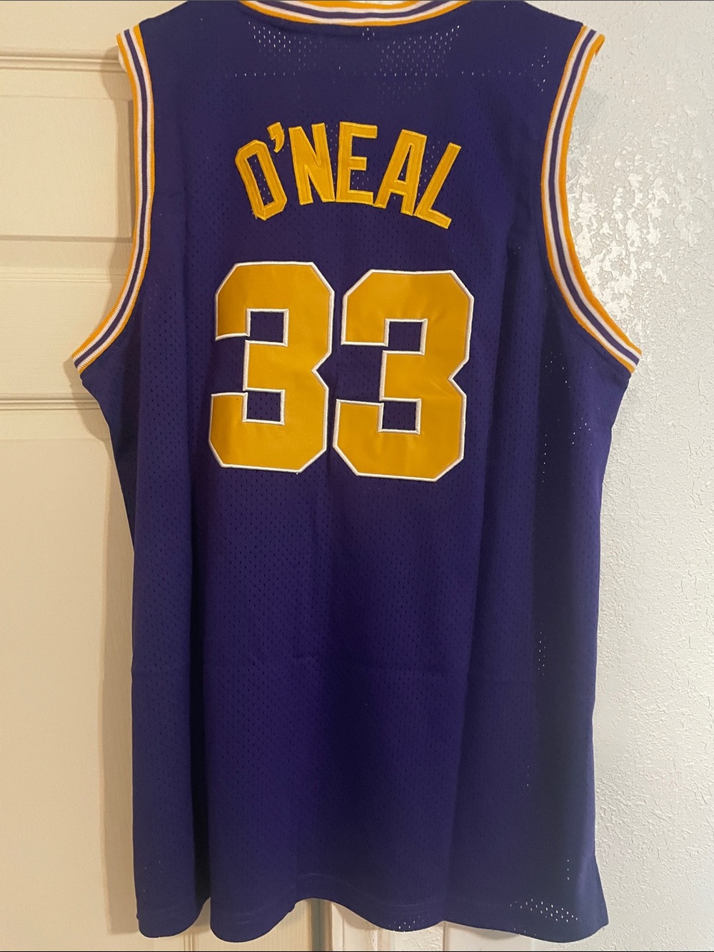 LSU #33 Shaquille O’Neill Purple & Gold Basketball Jersey - No Brand Listed